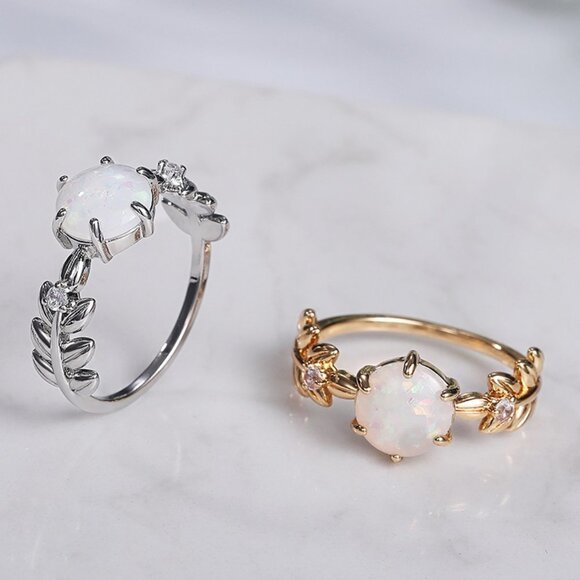 💍"Dainty Opal CZ Silver Plated Beautiful Fashion Trendy Ring forWomen,UN… - Picture 4 of 5